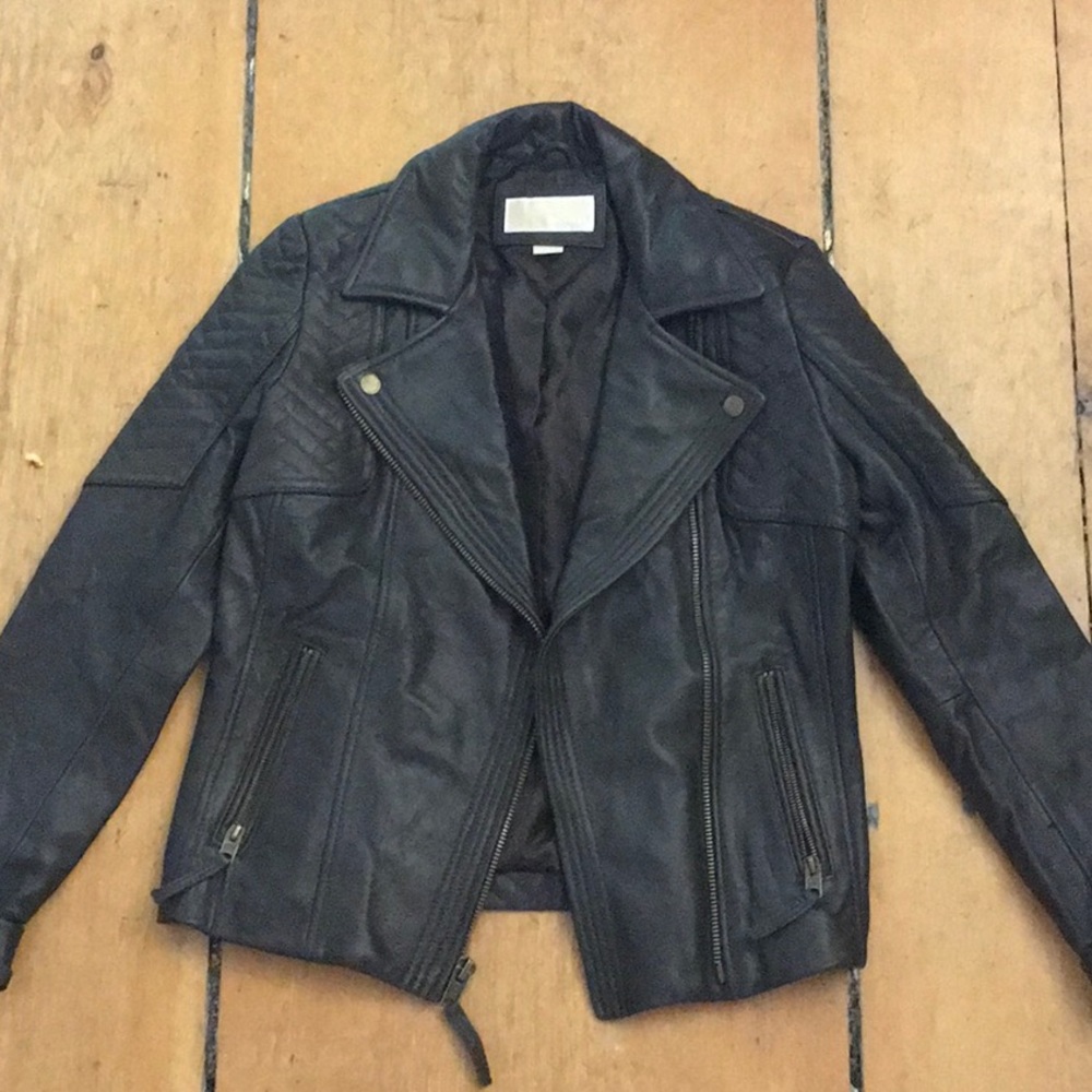 Brown leather jacket from Michael Kors